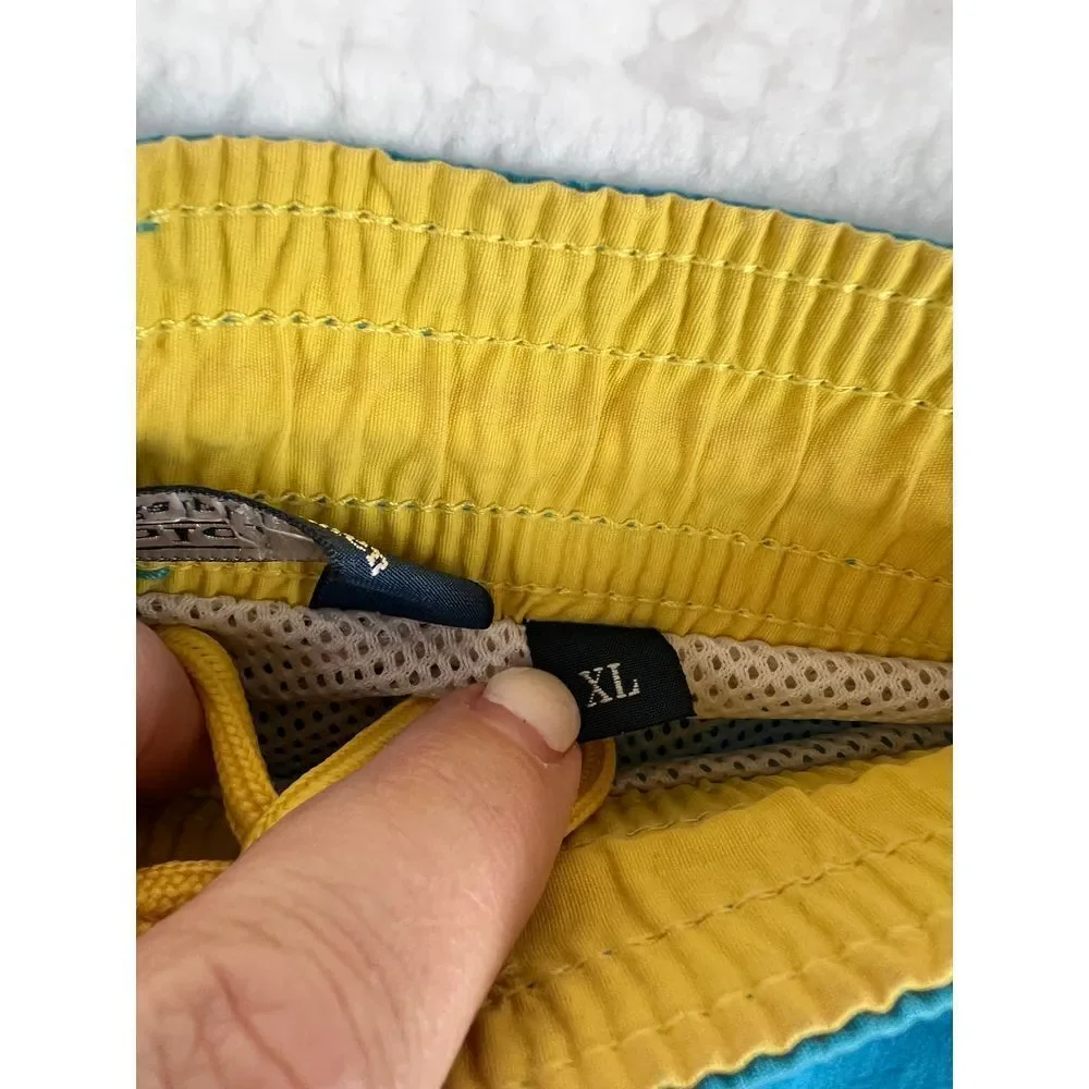 RALPH LAUREN Mens Preppy Classic Aqua‎ Yellow Swim Trunk Size XL 5